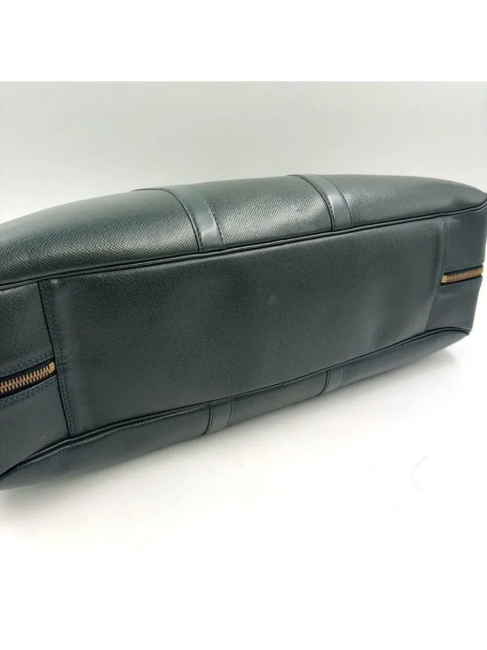 ★SOLD★ Louis Vuitton Elanga Un Posh Taiga Epi Sea Leather Green Boston Bag Gold - Picture 6 of 15